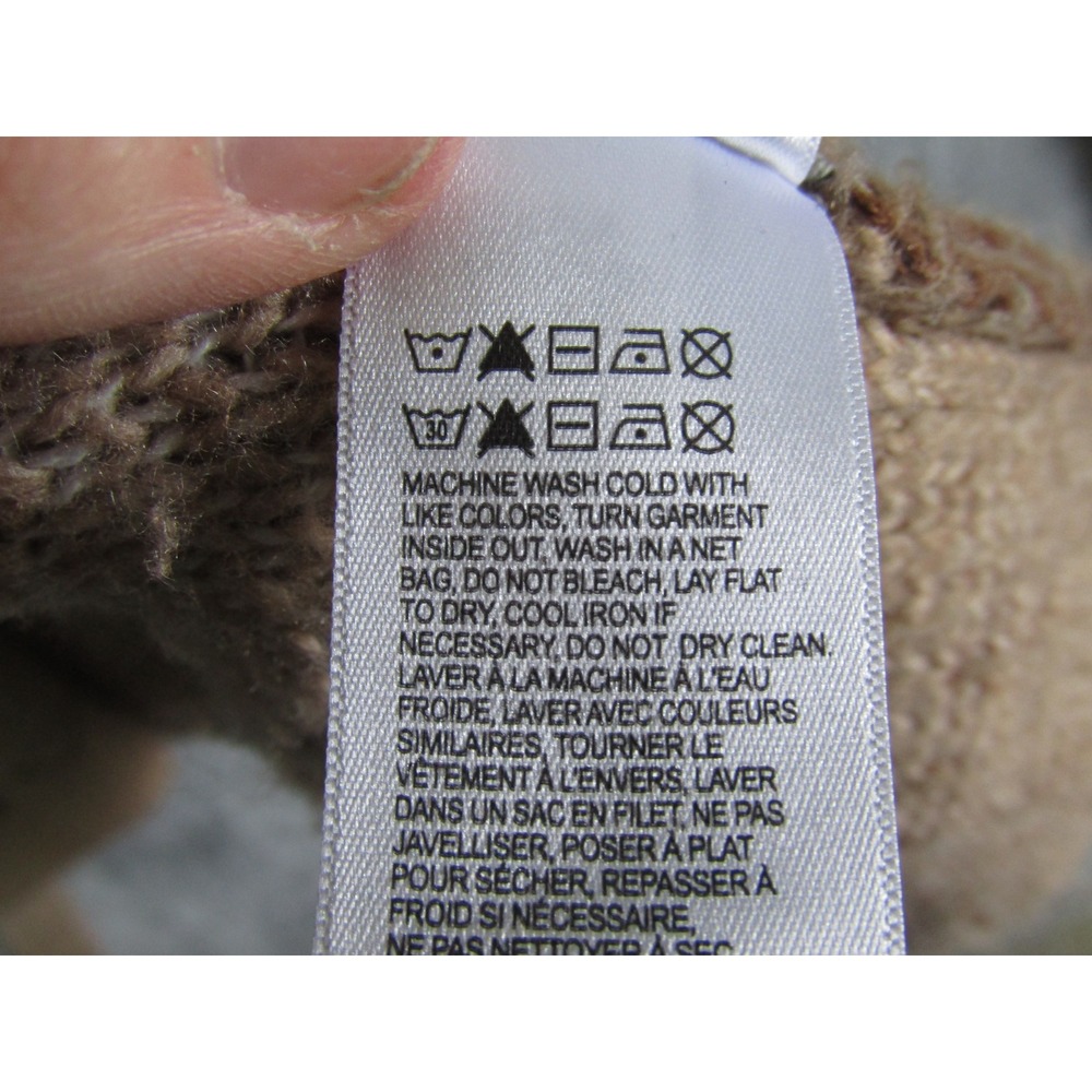 Lucky Brand Womens M Brown Tan Fair Isle Shawl Collar Belted Cardigan‎ Sweater - Picture 9 of 9